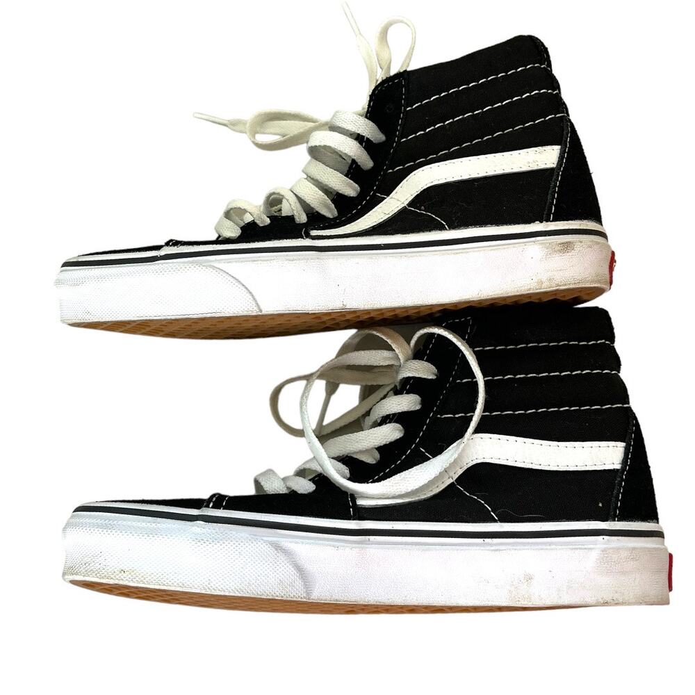 Vans Old Skool Canvas Hi Top sk8-hi shoes Black White Men 4.5 women 6 - Picture 5 of 8
